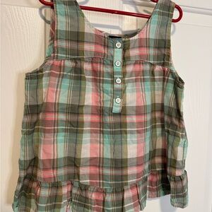 GAP Multicolor Plaid Sleeveless Kids tank  NWOT
